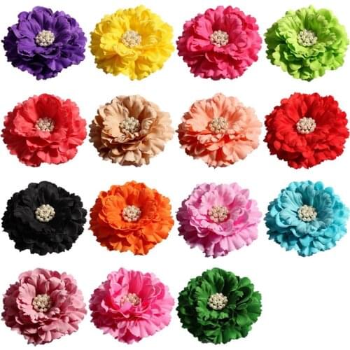4pcs/lot 11CM 20 Colors Newborn DIY Fashion Artificial Shaped Fabric Flowers Bouquet For Wedding Bride Garland Home