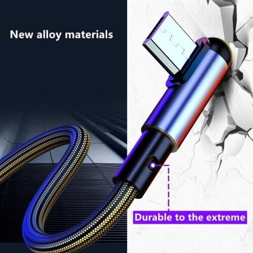 90 Degree Micro USB Cable Data Wire Fast Charging Cord Microusb Cable For Samsung Xiaomi Android Charger Mobile Phone line