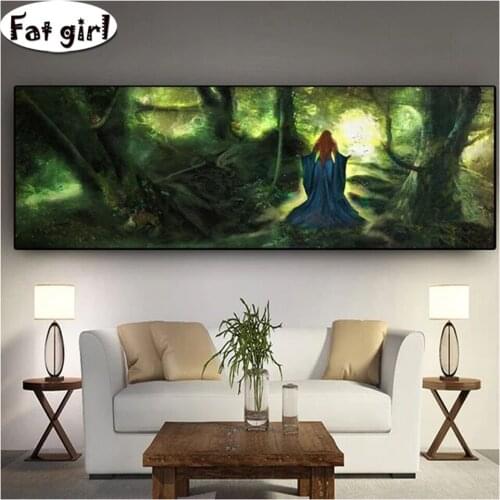 Large size 5d diy diamond painting Fantasy Forest Fairy Tale pattern diamond embroidery mosaic cross stitch square round drill