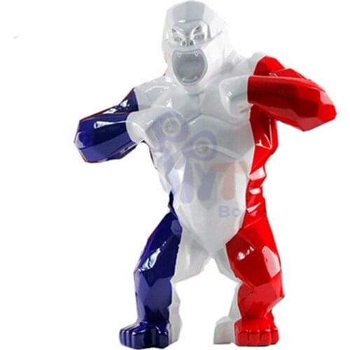 BIG MONKEY KING KONG LIVING ROOM DECORATION GORILLA SCULPTURE GEOMETRIC FRP MODERN STATUE HOME DECORATION ACCESSORIES A1092