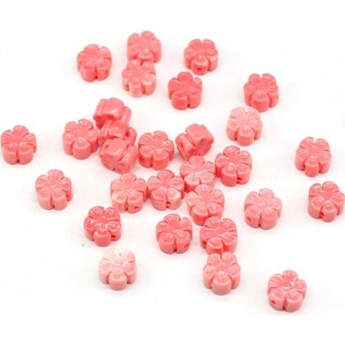 New Romantic Pink Petal-shaped Coral Through-hole Beads for Jewelry Making DIY Accessories Fit Necklace Earrings 10PCS 10mm Gift