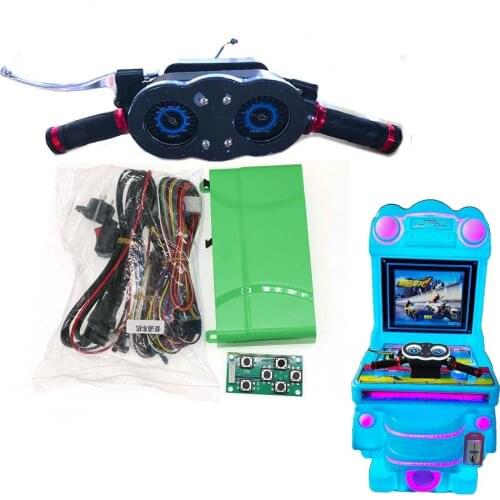 Childrens Simulation Motorcycle Racing Arcade Game DIY Board English Motherboard With Wires LED Handlebars Gauges