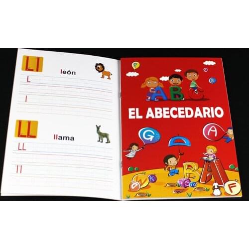 Children Spanish El Abecedario Alphabet Calligraphy Reusable Books Preschool Kids aged 3-8 Practice Copybook Spanish baby Books