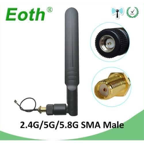 2.4ghz Antenna wifi 2.4GHz 5GHz 5.8Ghz pbx Dual Band 8dBi SMA Male Connector wi fi 2.4 ghz 5G 5.8G Antena +21cm Pigtail Cable