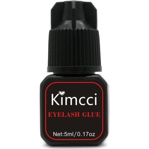 Kimcci 5ml Eyelash Extension Glue 1-3 Seconds Fast Drying Eyelashes Glue Pro Lash Glue Black Adhesive Retention Long Last
