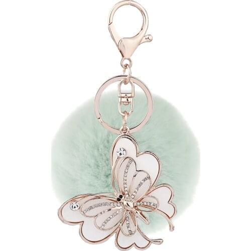 Beautiful big butterfly hair ball key chain bag pendant auto accessories