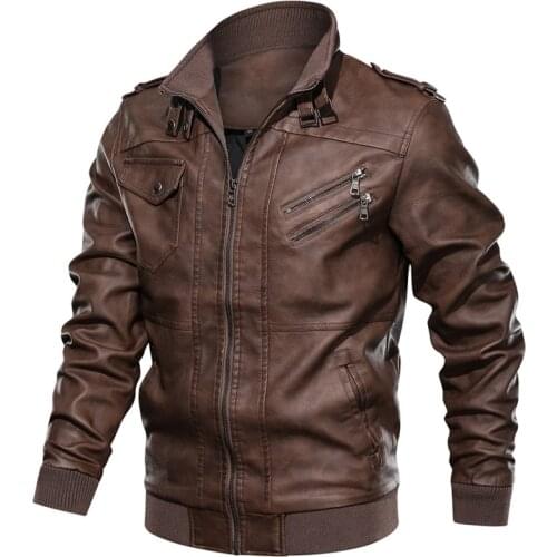 Mens Leather Jackets 2020 Autumn PU Leather Coats Casual Luxury Motorcycle Oblique Zipper Male Biker Faux Jackets EU Size 3XL