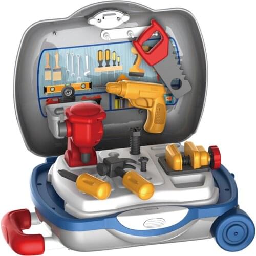 Childrens Toolbox Simulation Repair Tools Electric Drill Screwdriver Home Repair Supplies Play House Toy Trolley Case