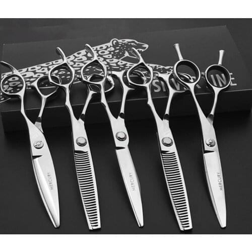 6 Professional Hair Salon Structure Scissors Set Cutting Barber Haircut Thinning Shear Scissors Hairdressing Hair Tools Scissors