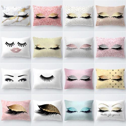 Home Decor Dining Living Room Creative s Eyes Lash Printed Cushion Cover Soft Fashion