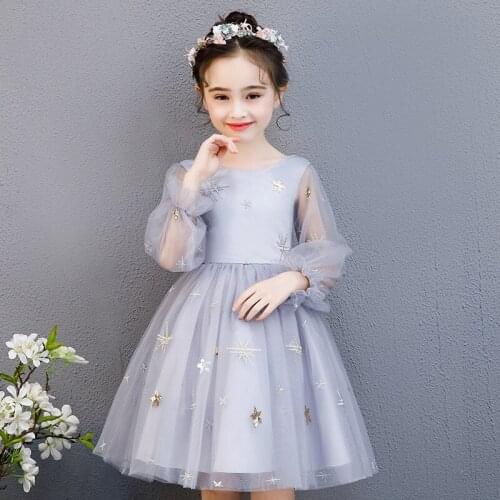 New summer girls dress ancient style embroidered hanfu performance dance dress net gauze evening dress princess skirt SP0289