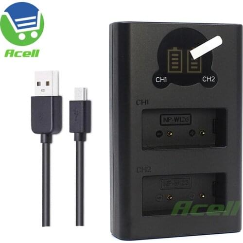 NP-W126 NP-W126S LCD Dual Battery Charger For FUJIFILM X-S10 X-T200 X-T100 X-T3 X-A2 X-A7 X-E2 X-E3 X-H1 Camera Replace BC-W126