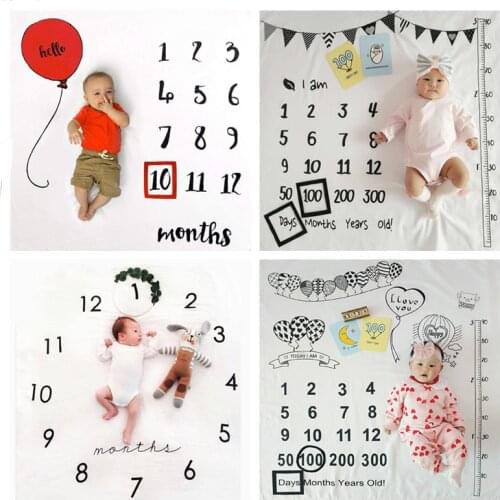 Newborn baby Monthly Growth Milestone Blanket photography props Background Cloth for Rug baby boy girls Photography Accessories