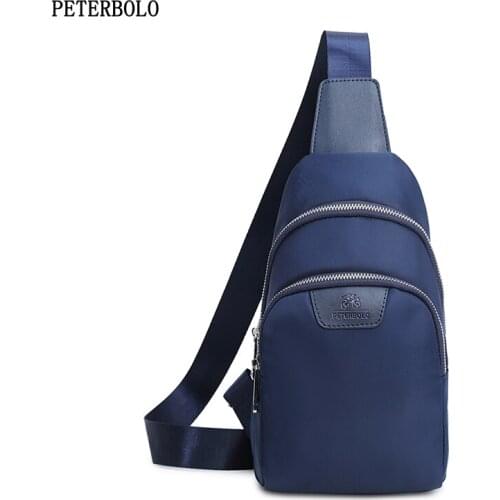 PETERBOLO New Men Chest Bags Waterproof Nylon Crossbody Bags Casual Man Handbags