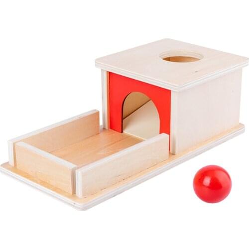 Montessori Matching Blocks Creative Wooden Permanence Object Box Permanence Target Box With Tray Ball Toddler Educational Toys