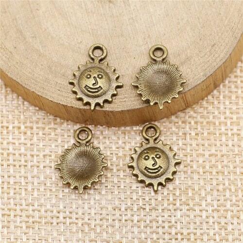 Free shipping 92pcs 16x12mm antique bronze the little sun charms diy retro jewelry fit Earring keychain hair card pendant