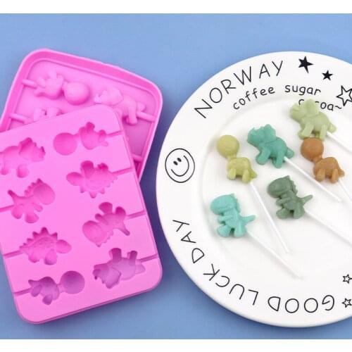 Eight Dinosaur Silicone Lollipop Mold XG908
