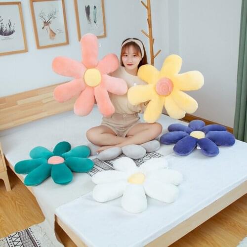 Cute Daisy Flower Plush Toy Sun Flower Stuffed Doll Cat Pet Cushion Mat Pillow Home Bedroom Car Shop Restaurant Decor Girl Gift
