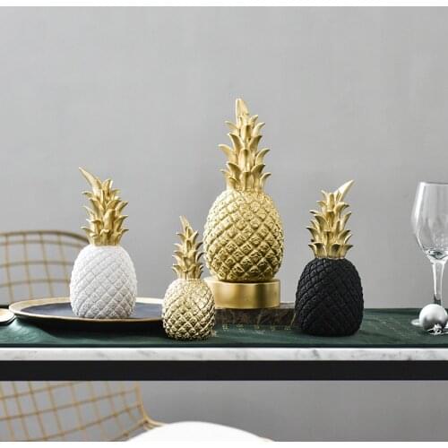 Nordic Creative Resin Pineapple Fruit Crafts Living Room Wine Cabinet Window Desktop Wedding Home Table Decoration Crafts