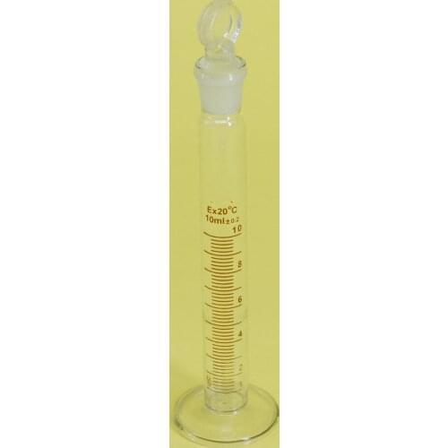 10ml 10cc Glass Measuring Cylinder + Glass Stopper Graduated Lab Laboratory