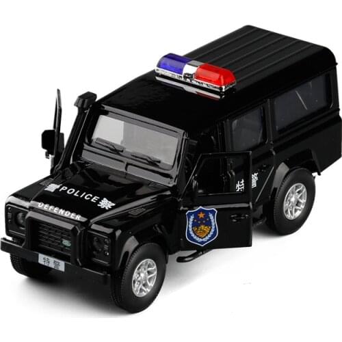 1:36 High Simulation Defender Guard Police Car Toy Open Door Pull Back Alloy Car Model Car Model toys for children gifts