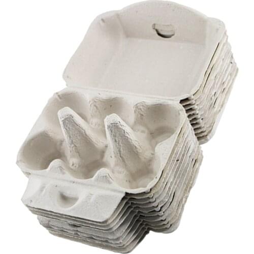 1 Set 10Pcs Paper Pulp 6-compartment Egg Holders Shakeproof Egg Trays Boxes