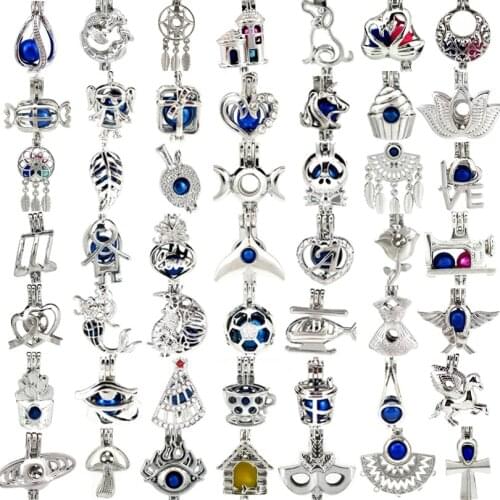 1000styles for You to Choose Oyster Pearl Beads Cage Locket Essential Oil Mountings Locket Open Pendants Jewelry Wholesale