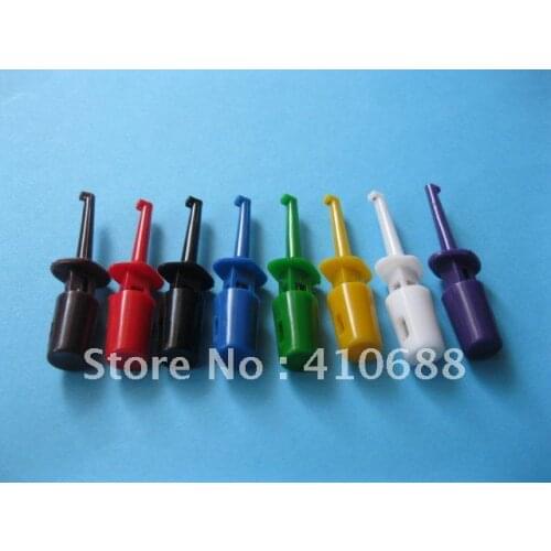 16 Pcs Per Lot Small Grabber Test Probe Single Hook Clip Side Opening 8 color Red&Black&Yellow&Green&Blue&White&Purple&Brown