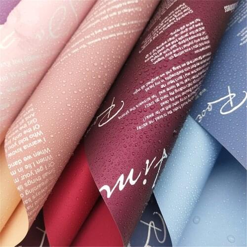 20pcs English Letters Hanfei-Paper Ouya Wrapping Paper Waterproof Flowers Korean Bouquets Packing Materials Florist Supplies