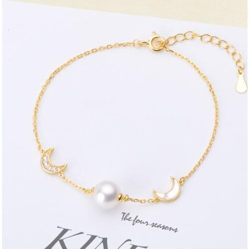 3Pcs/Lot Wholesale Moon Design Fashion Bracelet Pearl Jewelry Making Women DIY Handmade Accessories