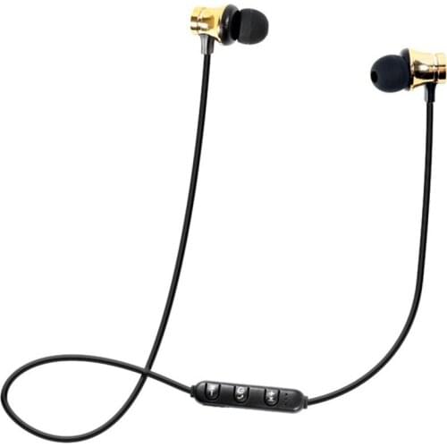 4.2 Bluetooth Earphone Sports Neckband Magnetic Wireless earphones Stereo Earbuds Music Metal Headphones With Mic For All Phones