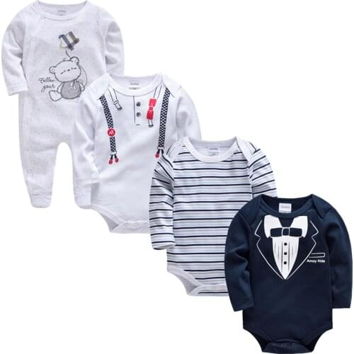 Honeyzone Recien Nacido Boy Long Sleeve Footies Baby Boy Clothes Gentleman Infant Jumpsuit Casual Roupas Pyjama Bebe Pijamas set