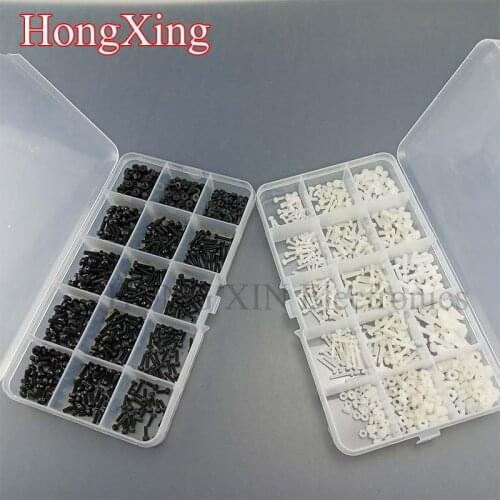 480Pcs/set M2 M2.5 M3 ISO7045 DIN7985 GB818 Nylon Cross Recessed Pan Head Screws Plastic Spacer Phillips Screw Kit