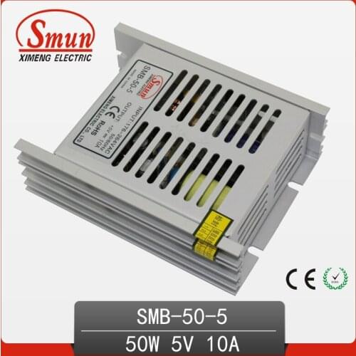 50W 5VDC Output Switching Power Supply Universal AC Input Small Volume Thin Power Supply SMB-50-5