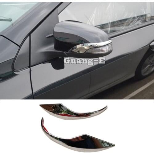Car ABS chrome back rear view Rearview Side Mirror Strip Cover sticks trim panel 2pcs For Toyota Corolla Altis 2014 2015 2016