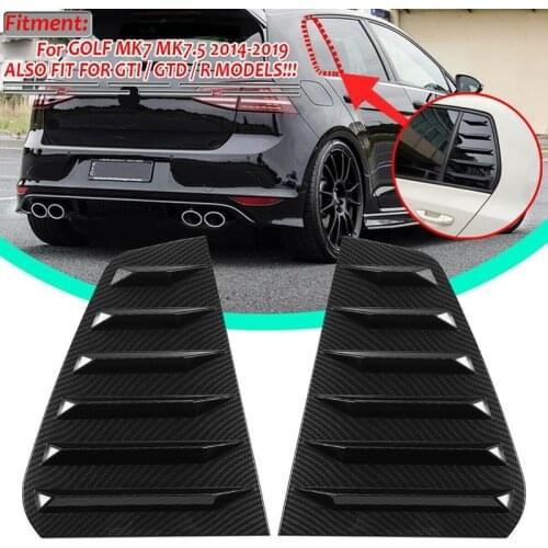 Car Rear Side Window Louvers, for Golf 7 R MK 7 7.5 2013-2020 Racing Style Window Blinds Air Vent Scoop Cover