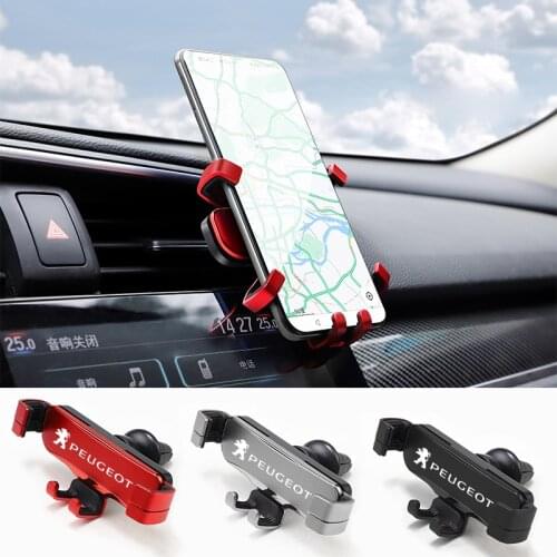 Zinc Alloy Car Styling Phone Holder Air Vent Mount Clip For Peugeot 106 107 108 206 207 208 306 307 308 508 2008 3008 5008 RCZ