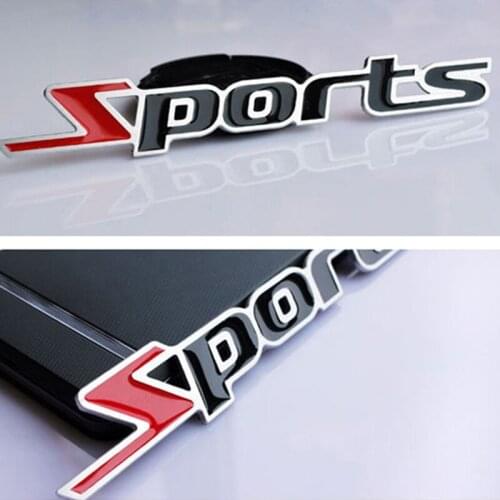 Car Styling SPORT 3D Metal Car Sports Word Letter Chrome Metal Auto Car Sticker Emblem Badge Decal Decoration Accessories