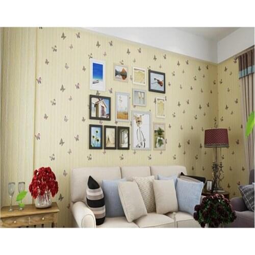 Beibehang papel de parede Non-woven TV background wall wallpaper warm country butterfly flower children behang hudas beauty