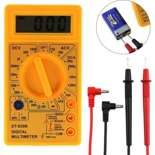 LCD Digital Multimeter AC DC 750 / 1000V Digital Mini Multimeter Probe for Voltmeter Ammeter Ohm Tester Meter Voltage Current