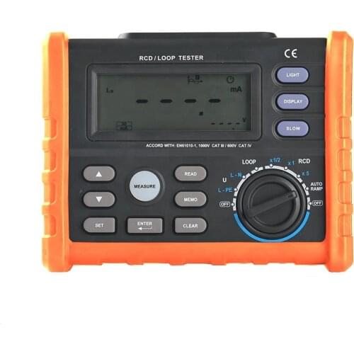 Digital RCD/Loop resistance tester MS5910 with USB, digital RCD/Loop tester with data logger