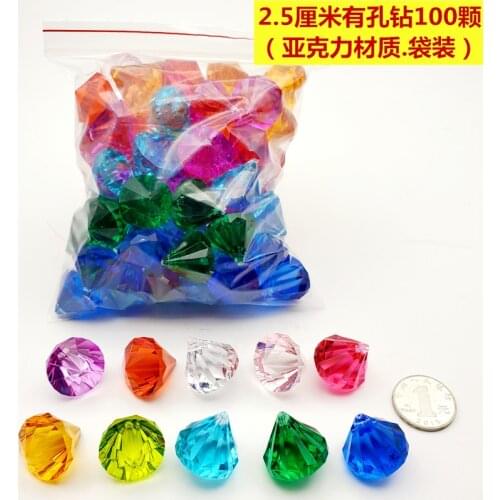 Childrens toy jewel box plastic crystal acrylic oversized diamond