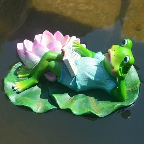 DIY Resin Floating Frogs Rabbit Statue Outdoor Garden Pond Decorative Cute Creative Sculpture For Home Garden Decor Ornament