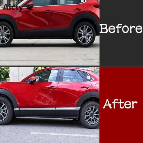 For Mazda Cx30 Cx-30 2020 2021 Chrome Stainless Steel Car Body Side Door Moulding Cover Trim Car Exterior Accessories Stylilng