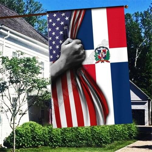 Dominican Republic America Flag 3D Full Printing Garden Flags Hanging House Decoration