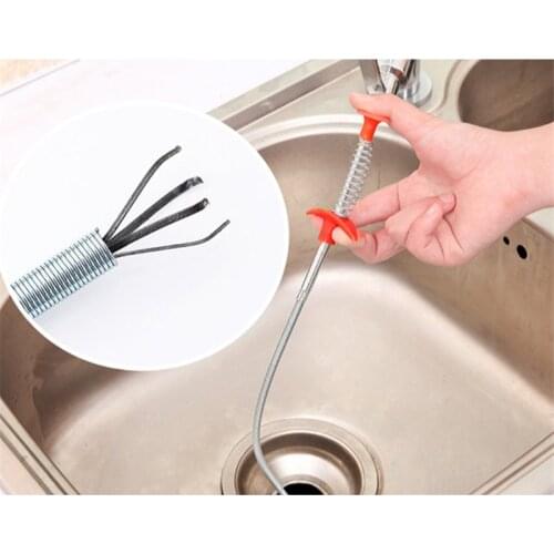 60cm Flexible Sink Claw Pick Up Pipeline Dredge Hair Sewer Filter Cleaner Bend Sink Sewer Garbage Clamp Kitchen Bathroom Tools