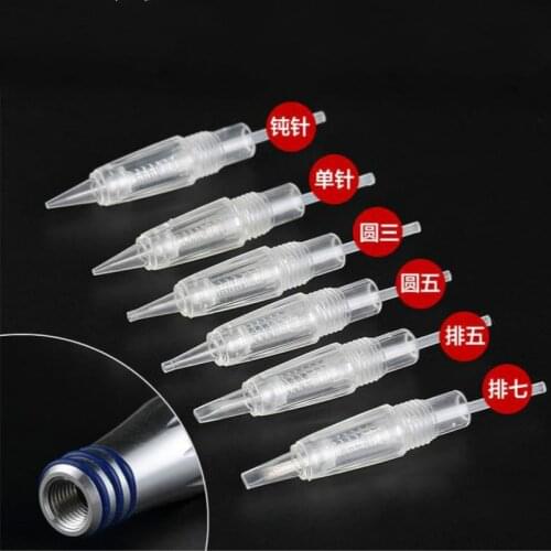10pcs (Screw) Disposable Cartridge Needles Permanent Tattoo Makeup Eyebrow Lips Micro Needles Embroidery Fog needles