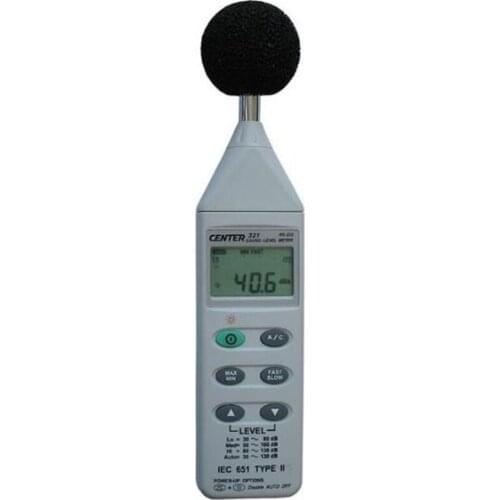 CENTER-321 Sound Level Meter Microphone: Electret condenser microphone,Auto Ranging (30~130dB),AC/DC Signal Output
