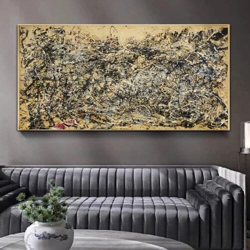 Jackson Pollock Famous Abstract Autumn Canvas Painting Posters and Prints Wall Art Pictures for Living Room Home Decor Cuadros