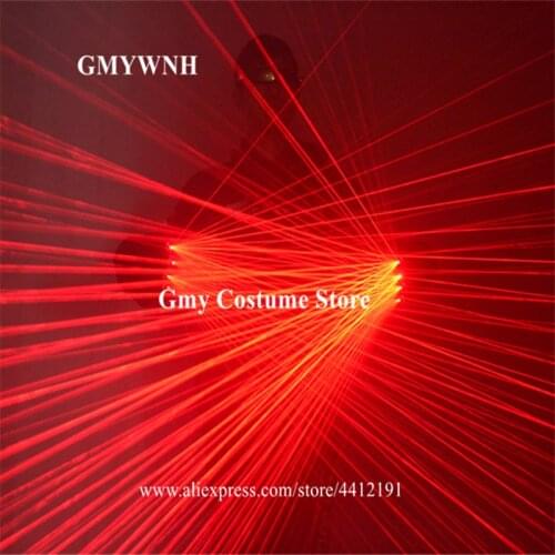 SJ75 DJ red laser gloves rechargeable luminous light gloves dance costumes led party stage show wears props party robot men club